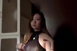 FanFan Shows Off Her Bare Chest In A See-Through Dress